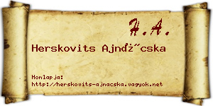 Herskovits Ajnácska névjegykártya